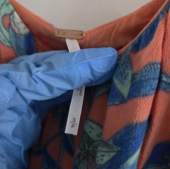 FREE PEOPLE Dear You Floral Pleated Mini Dress Orange - Picture 4 of 4